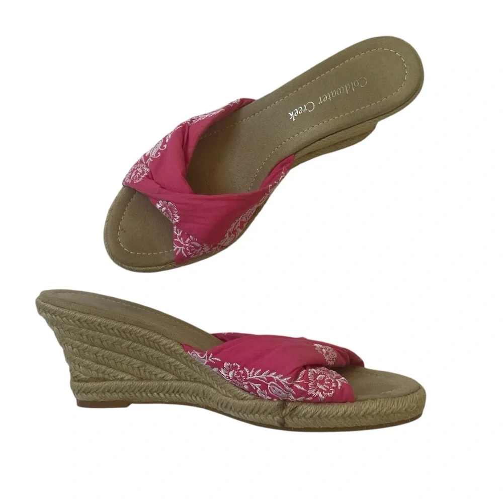 Coldwater Creek open toe espadrille wedge sandal size 8.5
